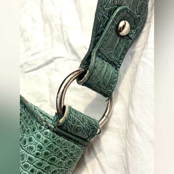 Sag Harbor Teal Crocodile-Embossed Women's Bag Purse - Picture 6 of 14